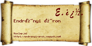 Endrényi Áron névjegykártya
